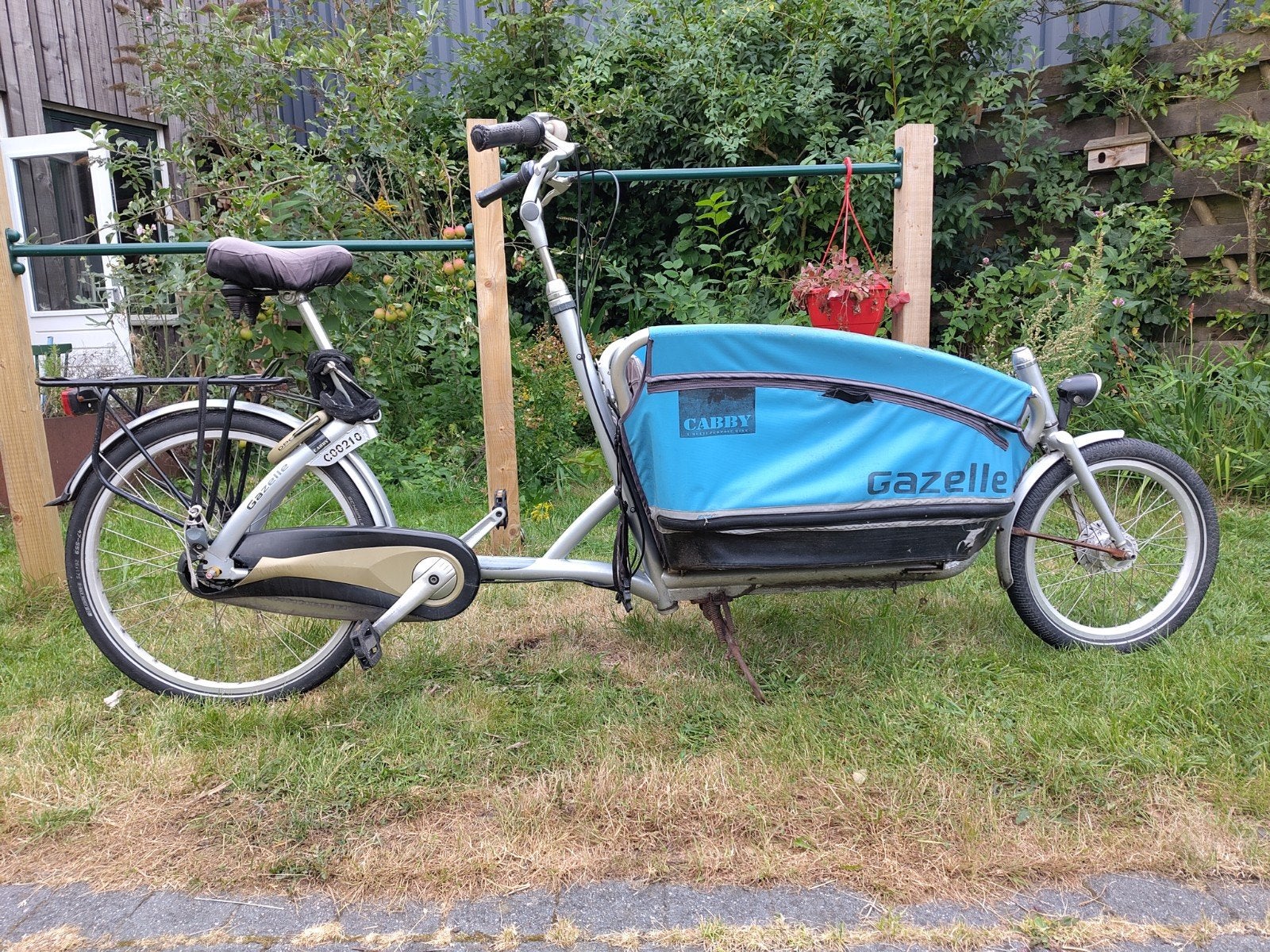 Gazelle Cabby bakfiets, Ophalen, Gebruikt, Huif, 2 kinderen