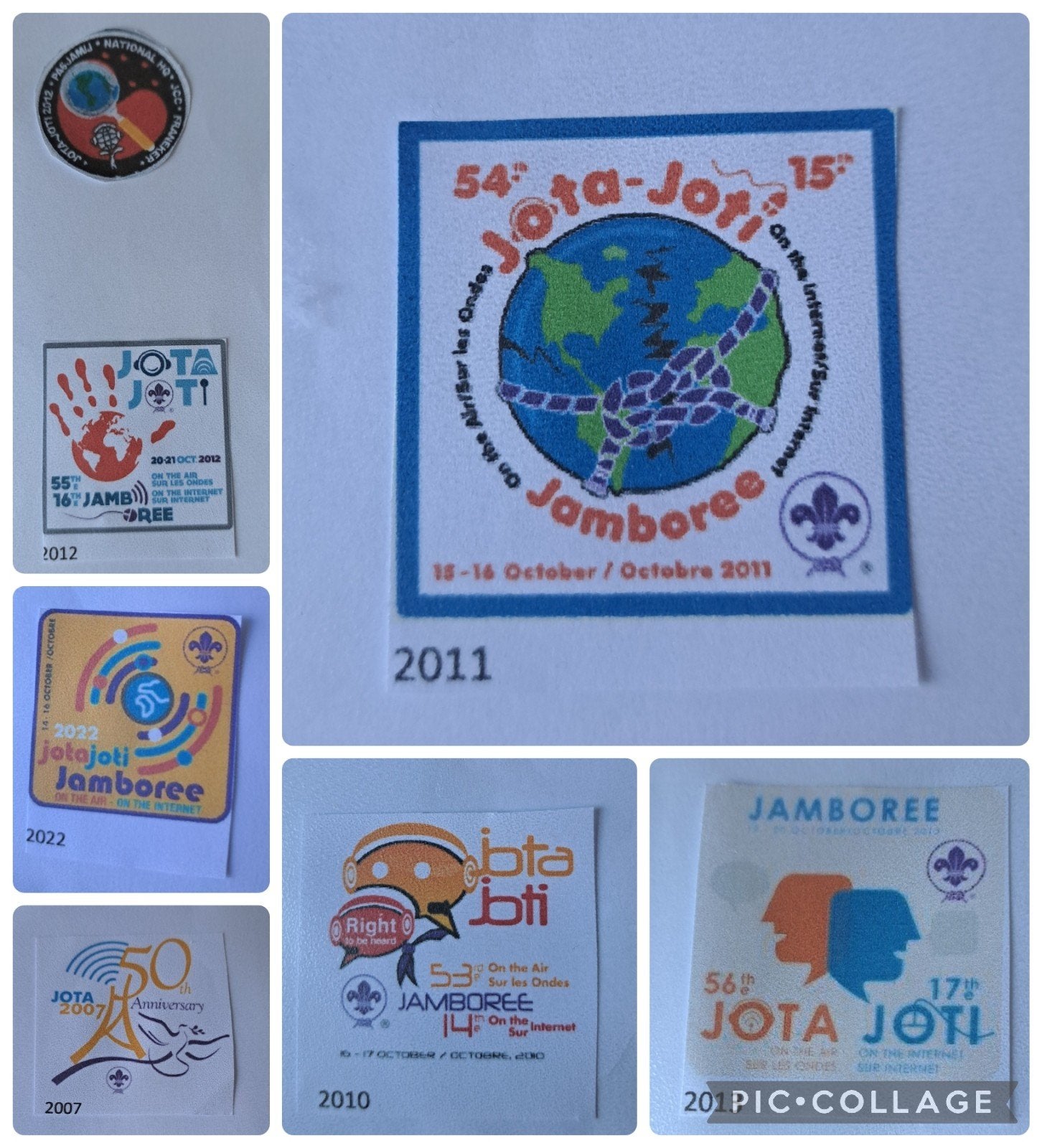 gezocht jota/joti badges (zie foto), Verzamelen, Ophalen of Verzenden, Zo goed als nieuw, Embleem, Speld of Insigne