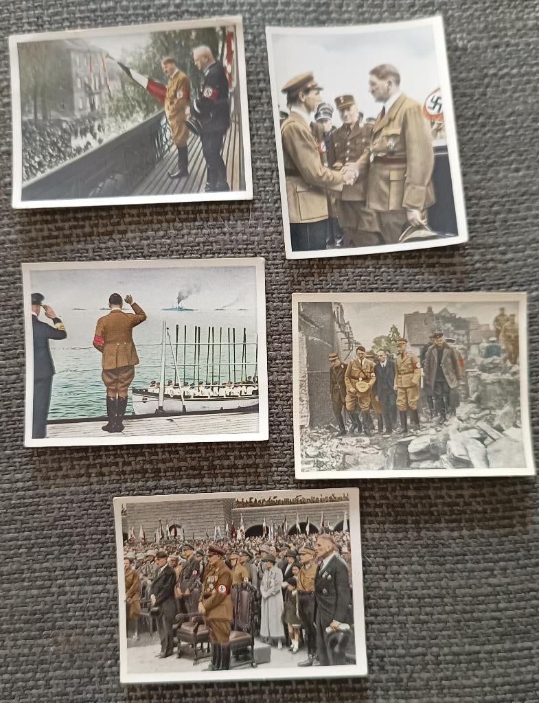 5 unieke verzamelplaatjes Adolf Hiltler / WWII uit 1934, Ophalen of Verzenden, Nederland, Overige typen
