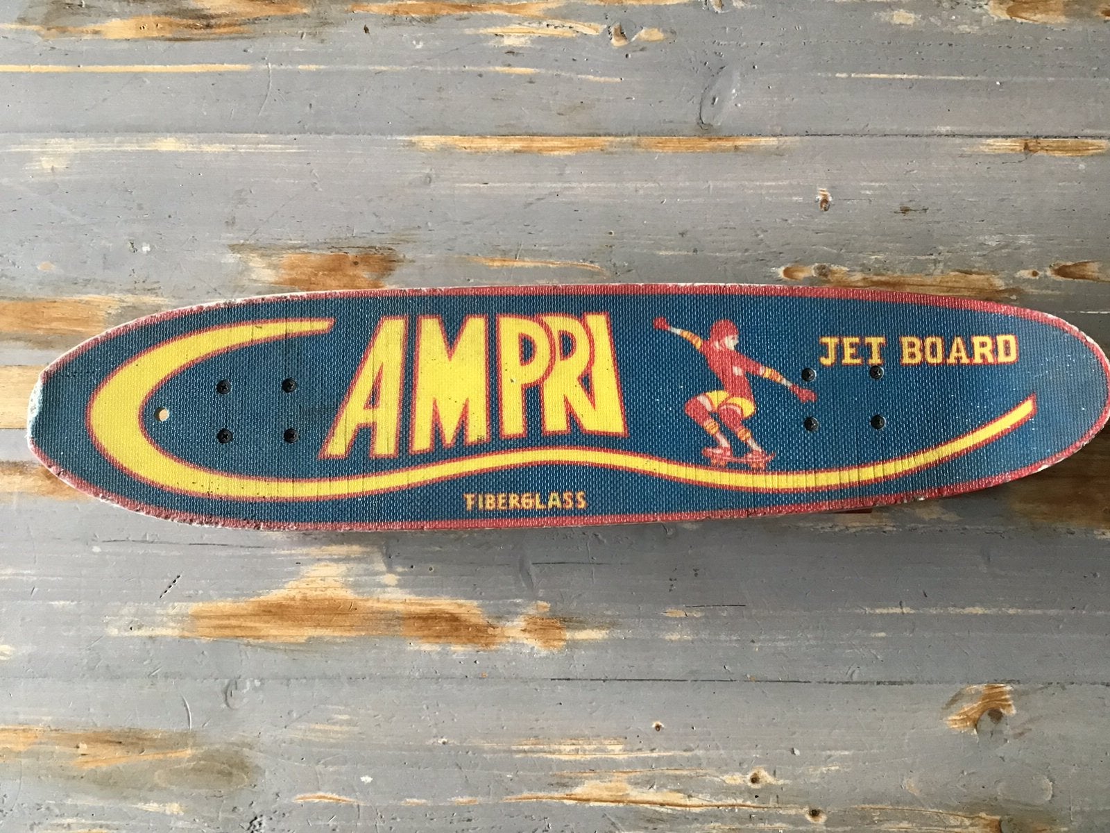 Vintage jaren ‘70 Ampri Jet fiberglass skateboard, Ophalen, Gebruikt, Skateboard