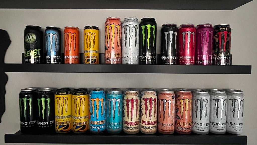 Monster energy blikken, Verzamelen, Blikken, Ophalen, Zo goed als nieuw, Overige