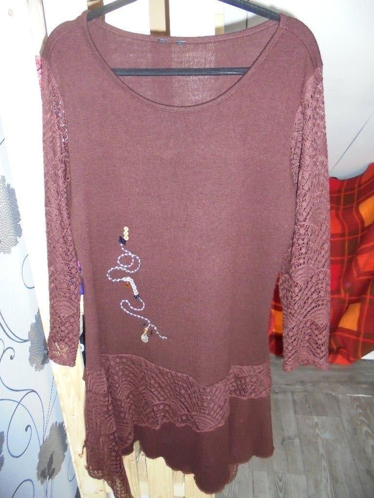 Bohemian jurk, Bruin, Maat 42/44 (L), Ophalen of Verzenden, Zo goed als nieuw