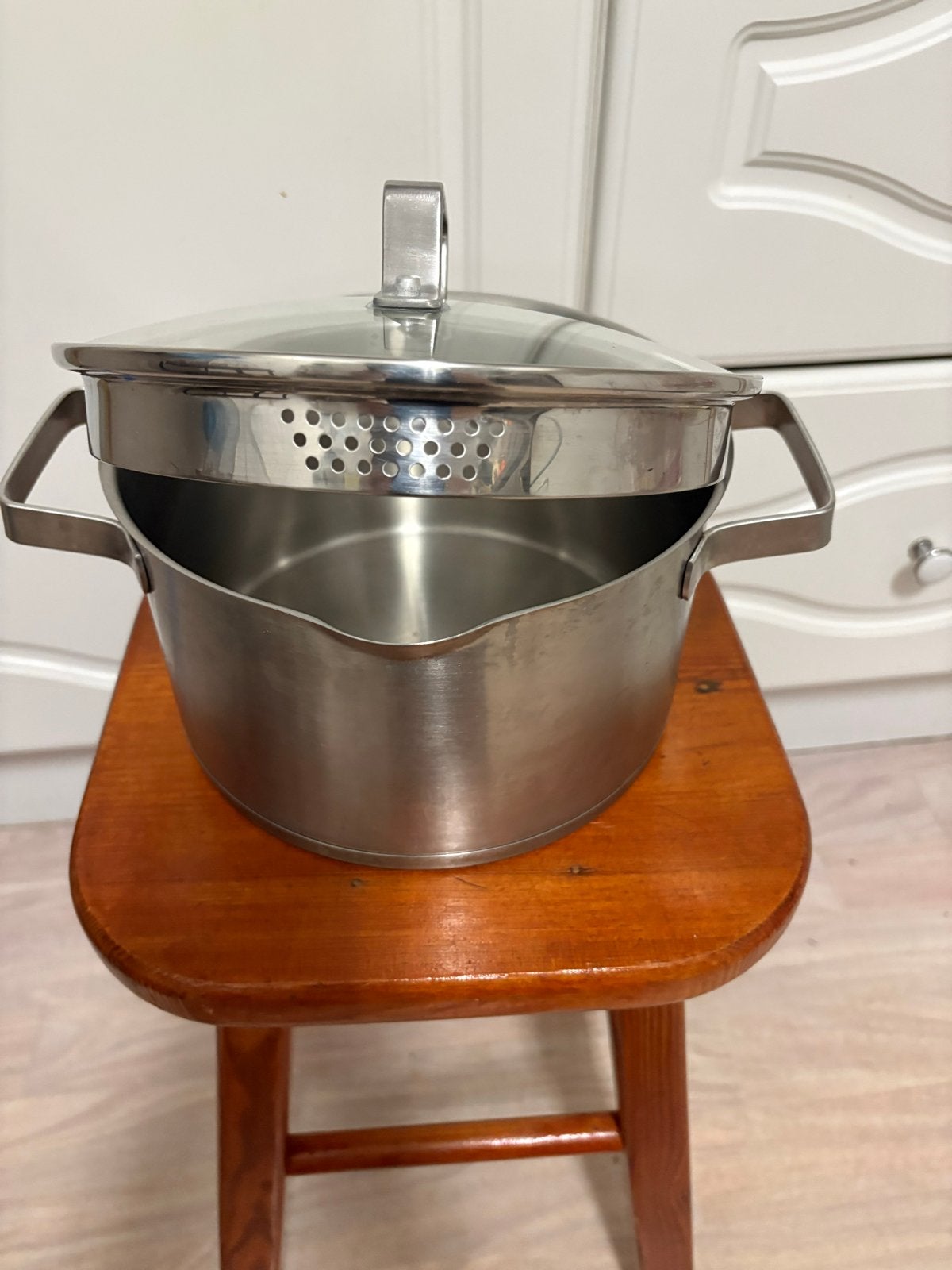 Blokker kookpan met stoominzet en deksel 3,5L, Met deksel, Ophalen of Verzenden, Zo goed als nieuw, Rvs