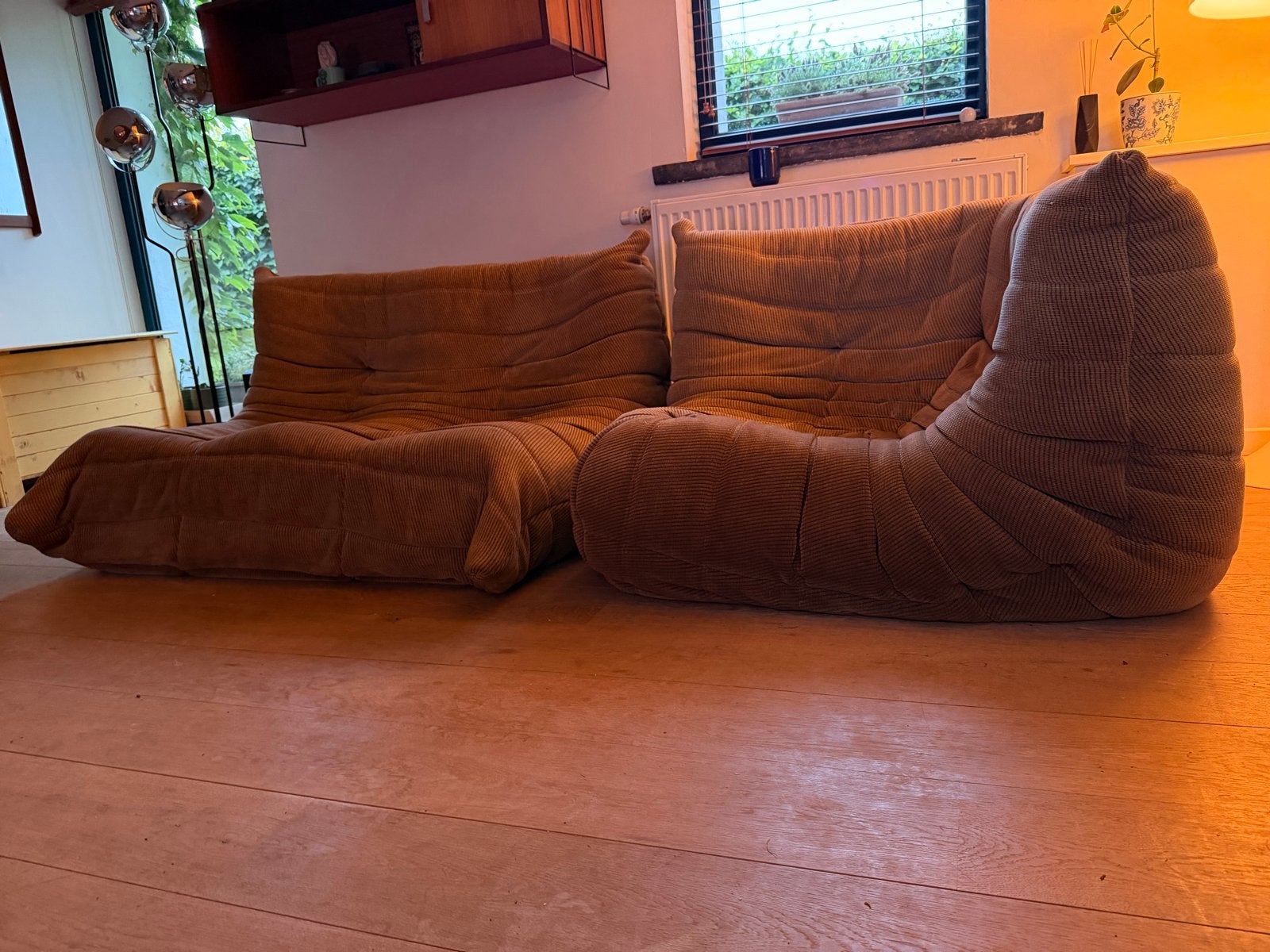 Togo bank van Ligne Roset - 2-zits en hoekelement, Gebruikt, 100 tot 125 cm, Hoekbank, Driepersoons