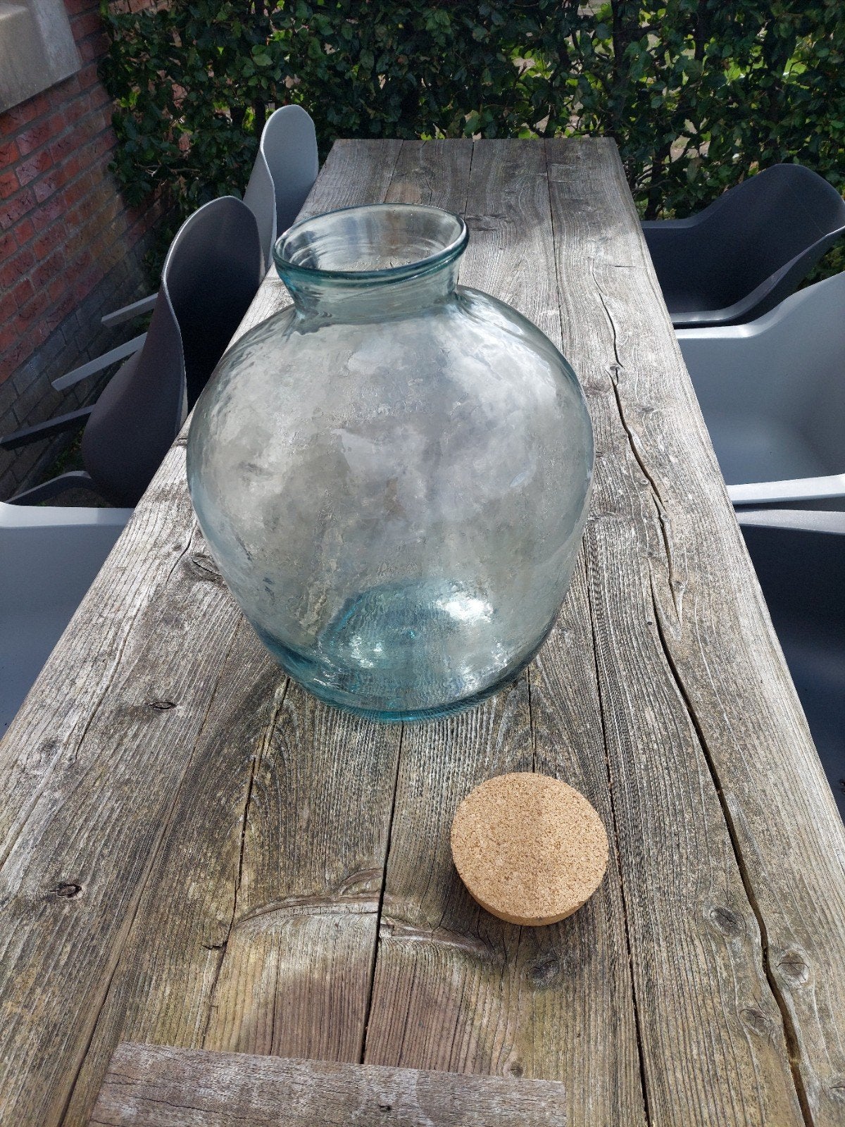 Grote glazen terrarium fles met kurk - Decoratieve vaas, Ophalen