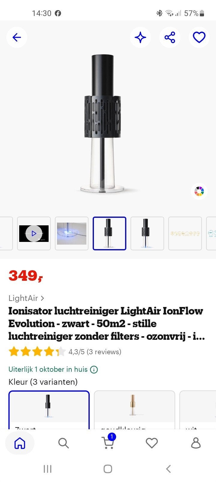 ionisator luchtreinger lightair Ionflow, Ophalen of Verzenden, Zo goed als nieuw, Luchtreiniger