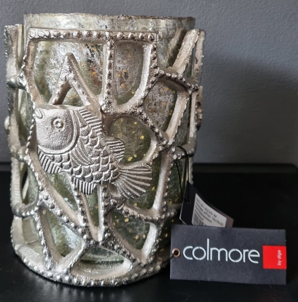 Nieuw, HURRICANE sfeerlicht raw-metal met glas €39,95 nu €20, Colmore, Ophalen of Verzenden, Info@colmore.nl, 20 cm