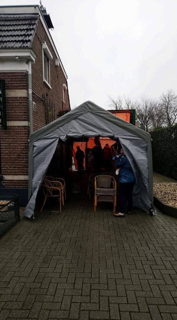 partytent gebruikt 3x6  grijs dikke buizen, Ophalen, Gebruikt, Partytent, Minder dan 4 meter