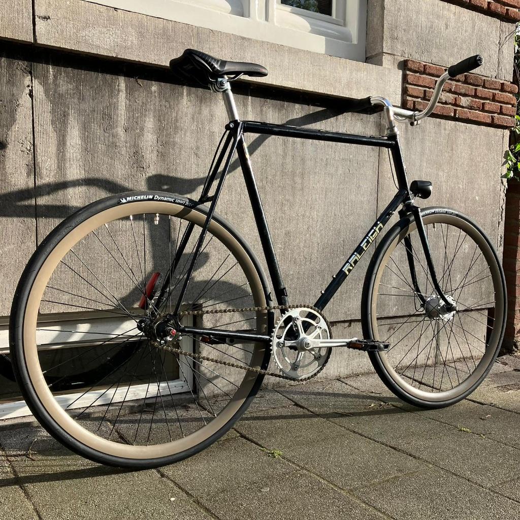 Raleigh 63 cm Single Speed Vintage Racefiets, Fietsen en Brommers, Gebruikt, Staal, 61 tot 65 cm, Ophalen