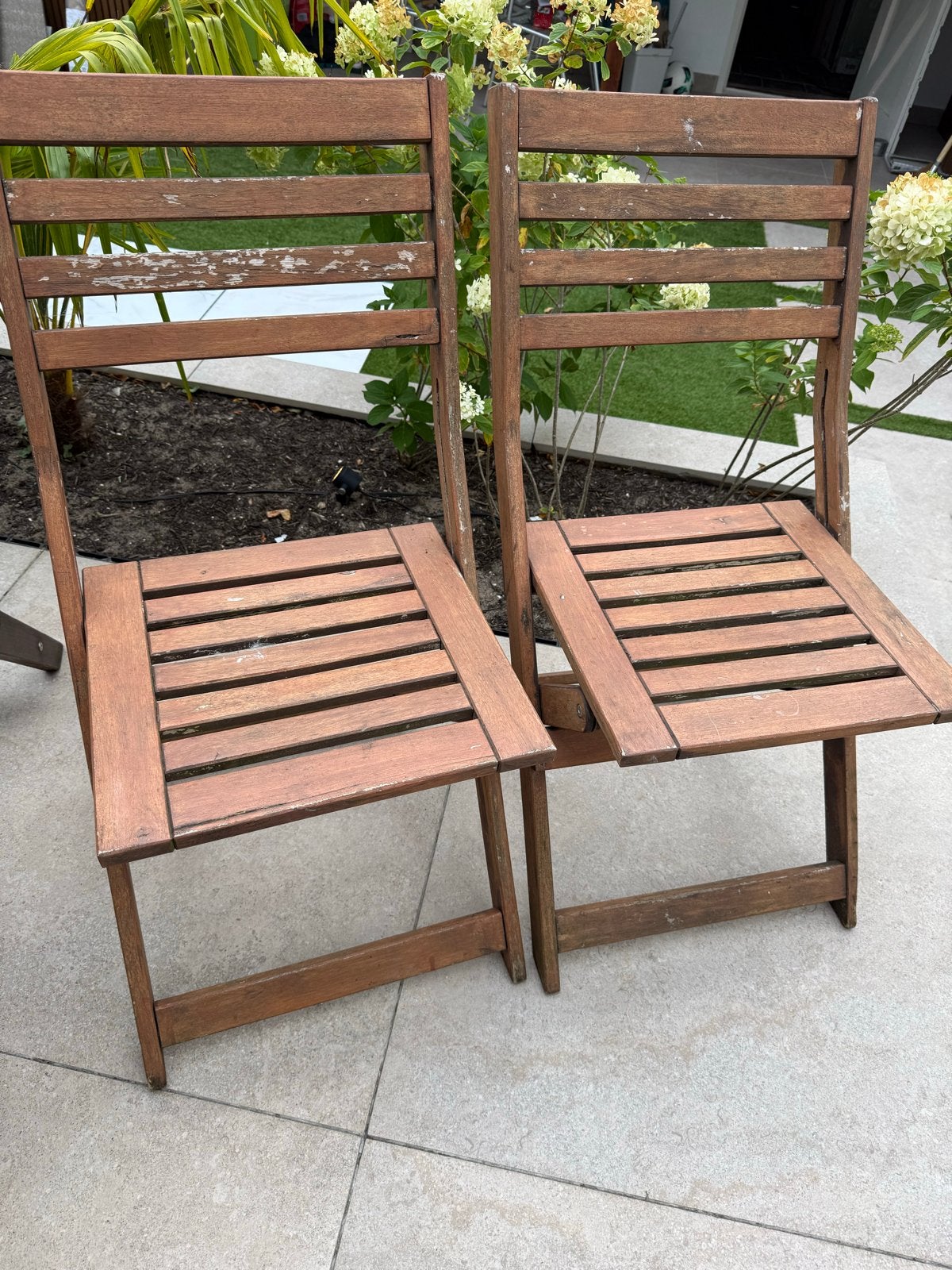 2x IKEA houten tuinstoelen, Tuin en Terras, Tuinstoelen, Ophalen of Verzenden, Gebruikt, Hout, Inklapbaar