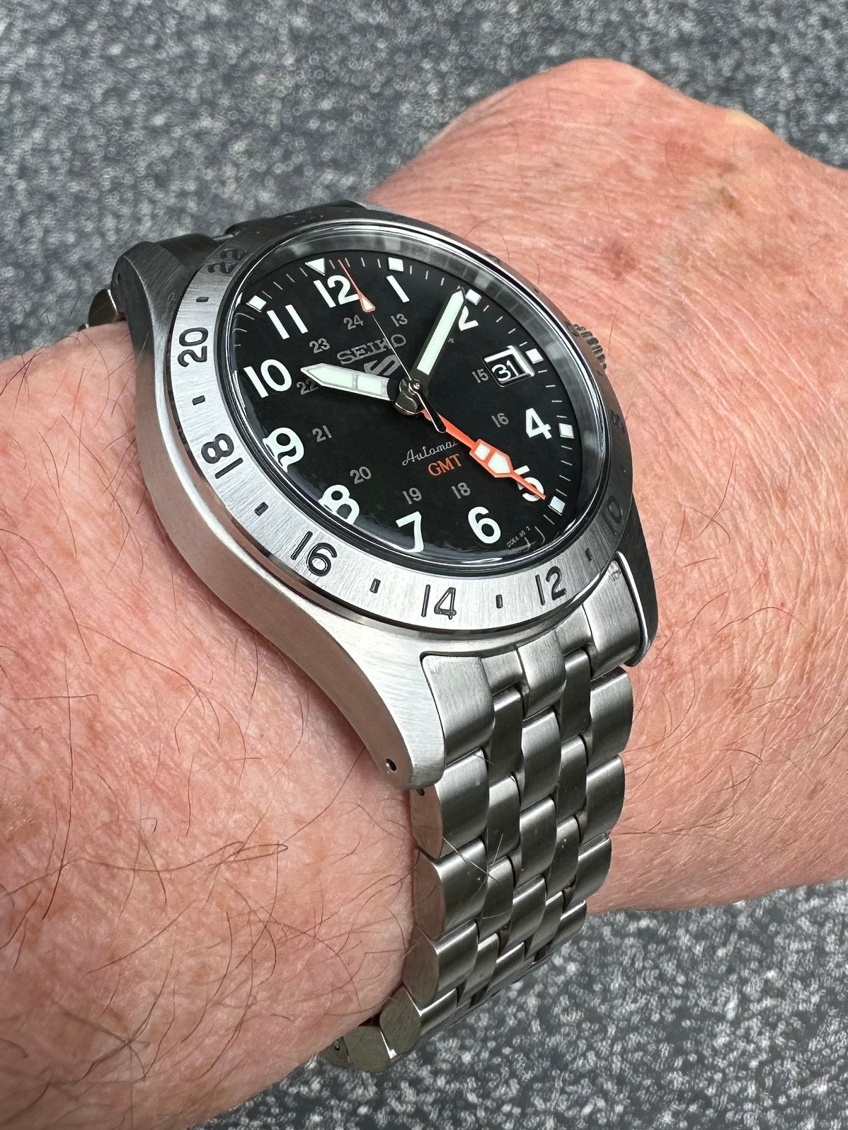 Seiko 5 Sports GMT Black - SSK023K1, Ophalen of Verzenden, Zo goed als nieuw, Staal, Seiko