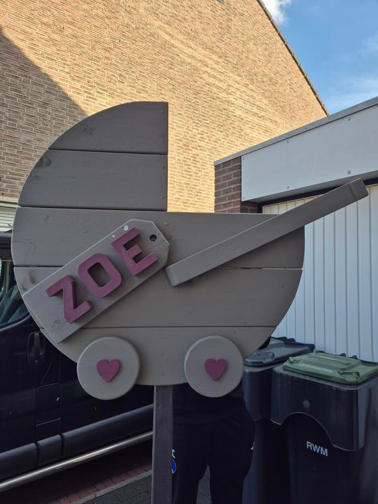 Geboortebord van stijgerhout, Kinderen en Baby's, Kraamcadeaus en Geboorteborden, Zo goed als nieuw, Geboortebord, Ophalen