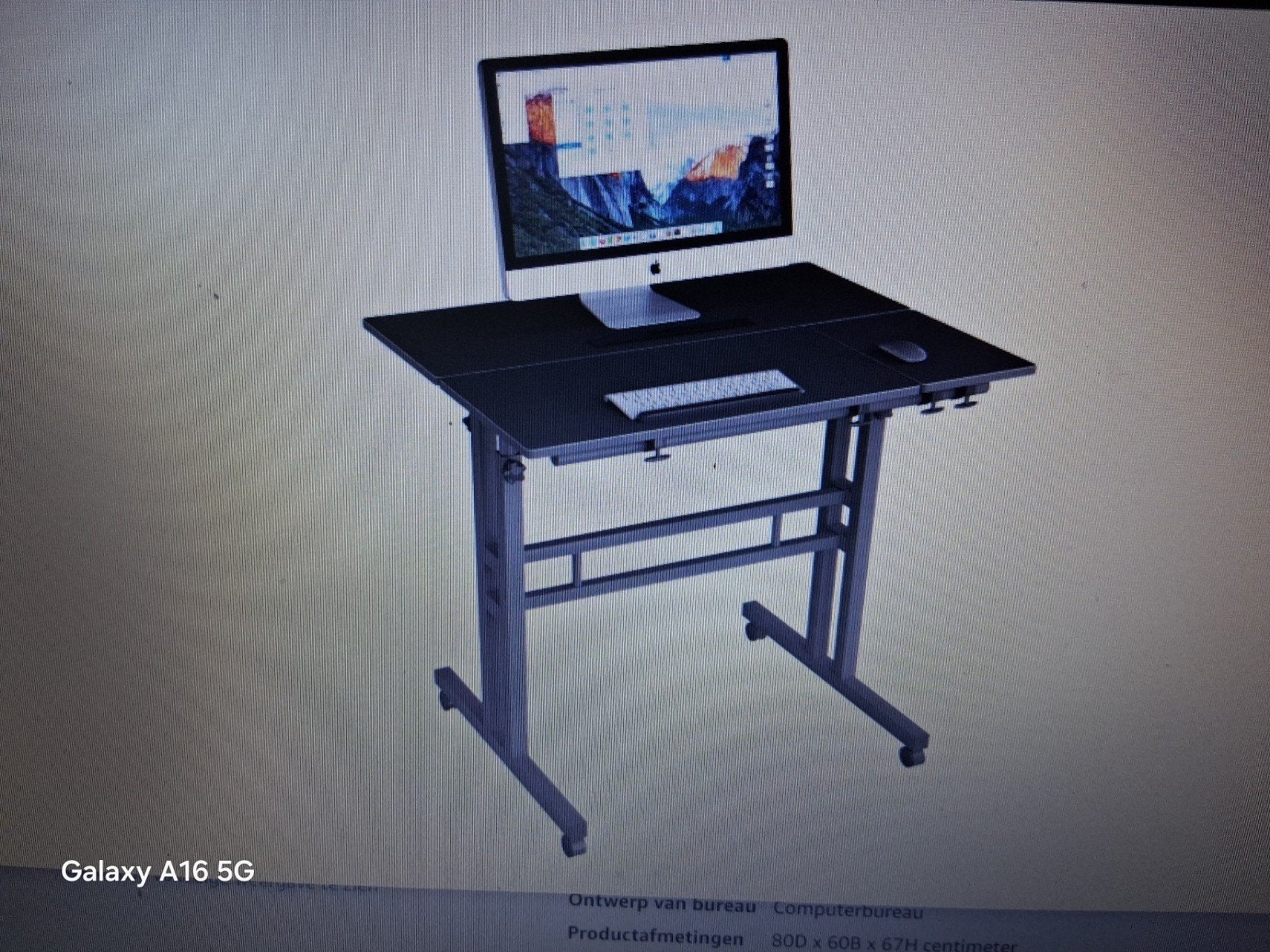 Sogesfurniture Roltafel voor laptop, in hoogte verstelbaar, Ophalen, Zwart, In hoogte verstelbaar, Metaal
