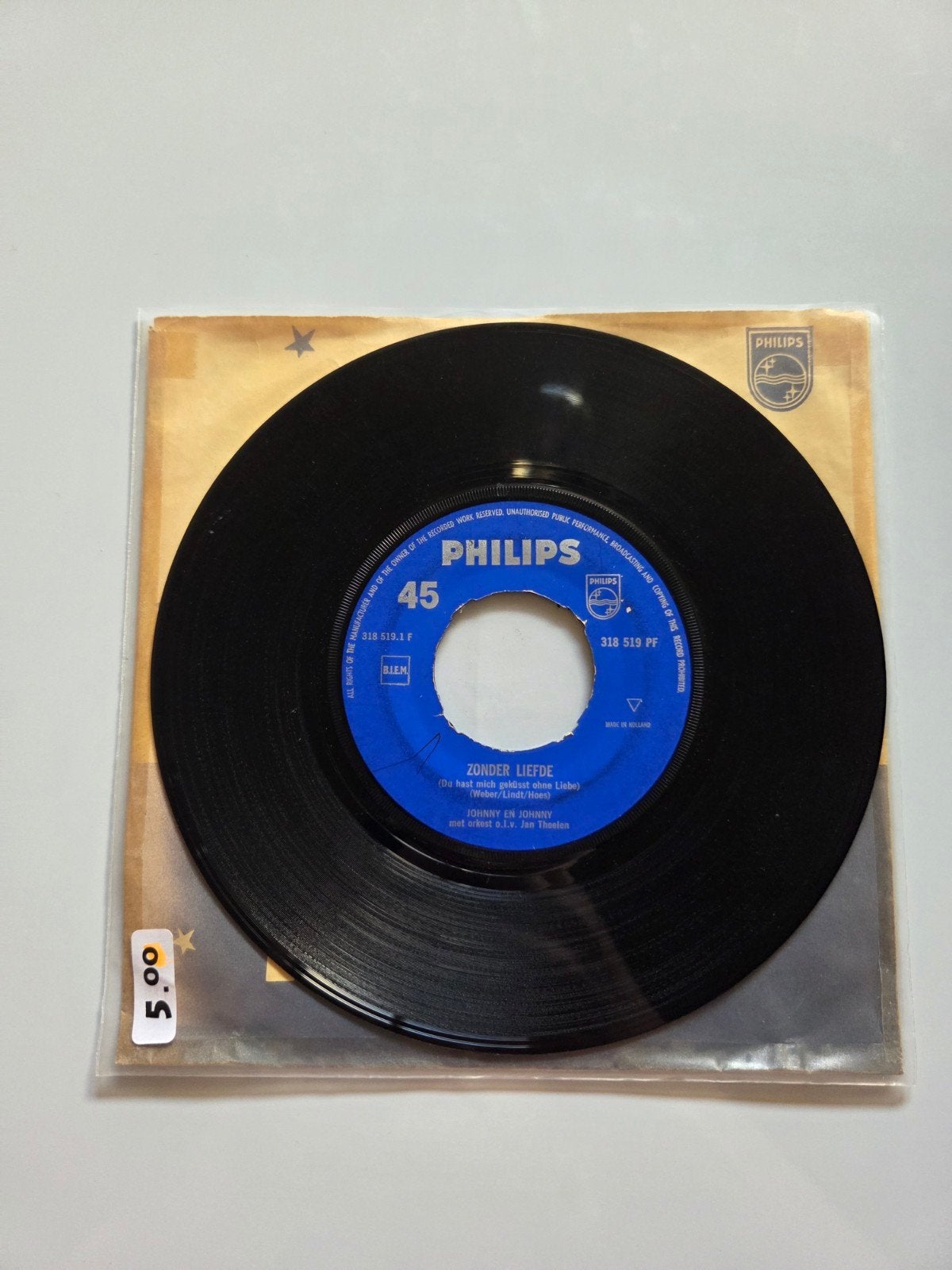 Johnny en Johnny - Zonder liefde, Gebruikt, 7 inch, Single, Ophalen of Verzenden
