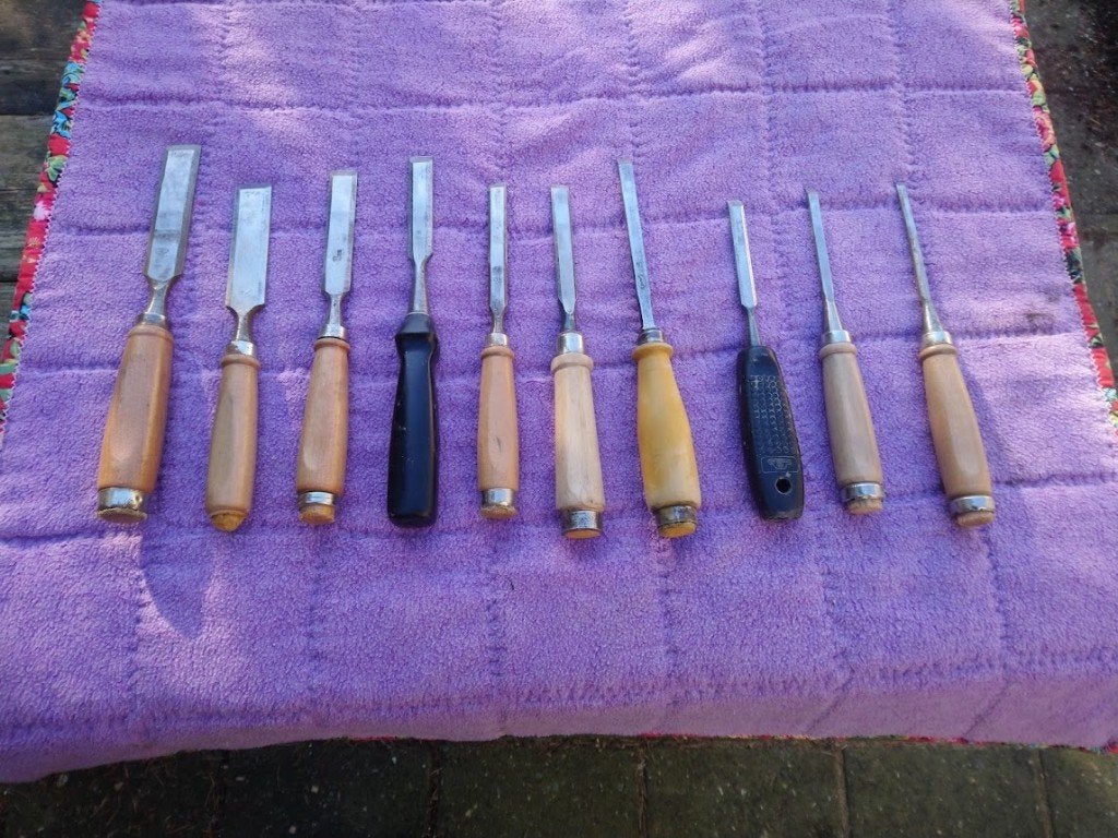 Tien beitels, Ophalen of Verzenden, Gebruikt, Beitel, Overige merken