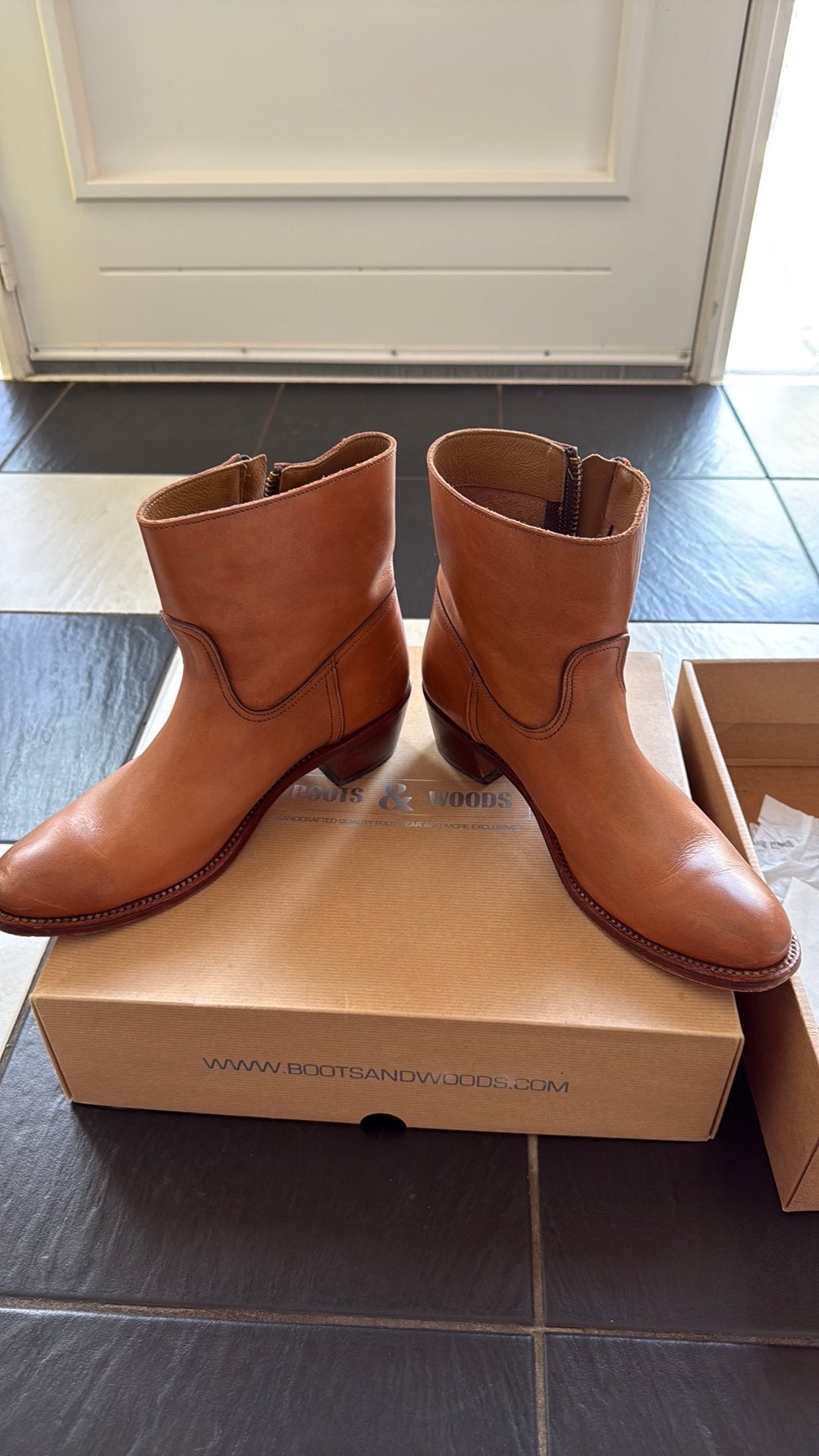 Boots & Woods leren enkellaarzen - Maat 40, Verzenden, Zo goed als nieuw, Bruin, Lage of Enkellaarzen