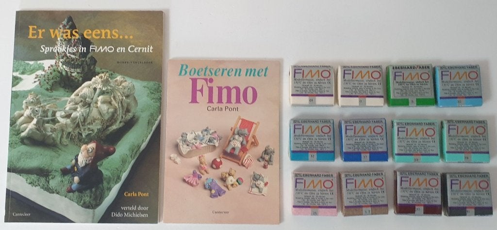 12 stuks Fimo Klei en 2 stuks hobby boekjes _ Set A, Overige thema's, Nieuw, Meerkleurig, Ophalen of Verzenden