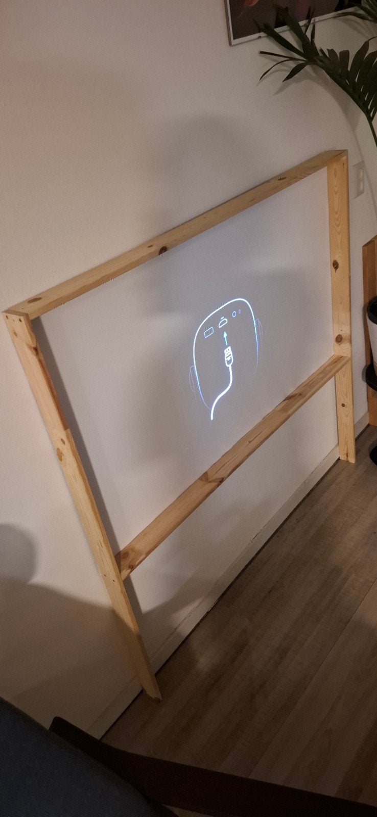 Projectiescherm met houten frame - 120cm breed (16:9), Ophalen