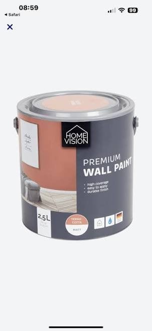 GEZOCHT!!! Home Vision Terracotta muurverf., Doe-het-zelf en Verbouw, Verf, Beits en Lak, Ophalen of Verzenden