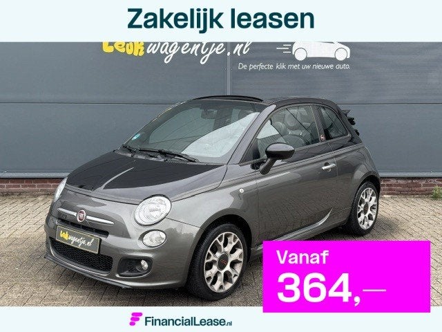 Fiat 500 C 1.2 GQ Cabrio *leder *climate *two tone lak *16, Gebruikt, 4 cilinders, Cabriolet, 4 stoelen