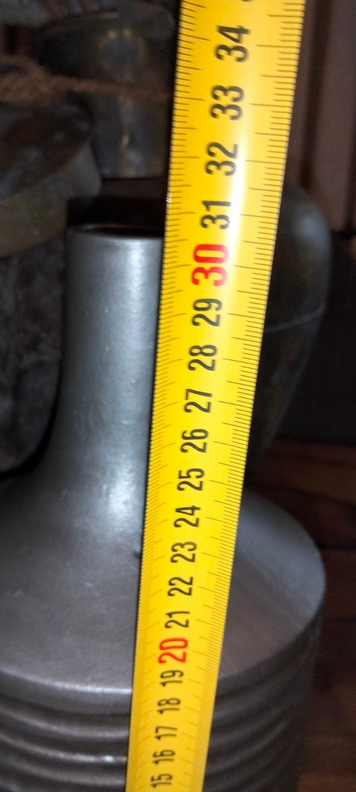 Leuke brocante vaas met ribbels, Gebruikt, ., Ophalen of Verzenden, .