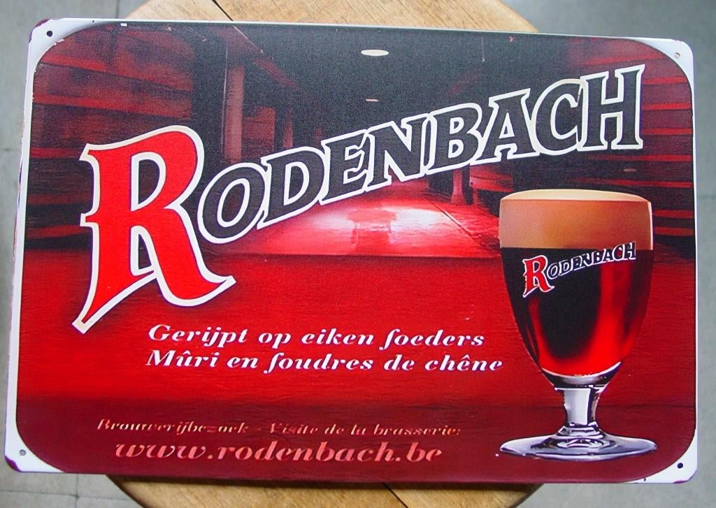 RODENBACH REKLAME -METAAL-, Verzamelen, Biermerken, Ophalen of Verzenden, Gebruikt, Reclamebord, Plaat of Schild, Overige merken