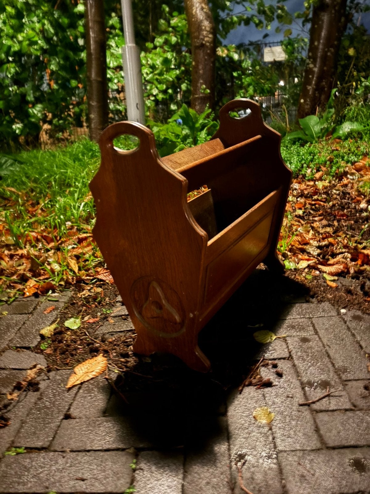 Vintage houten lectuurbak landelijke stijl, Ophalen, Geschikt voor vinyl, Lectuurbak, Zo goed als nieuw