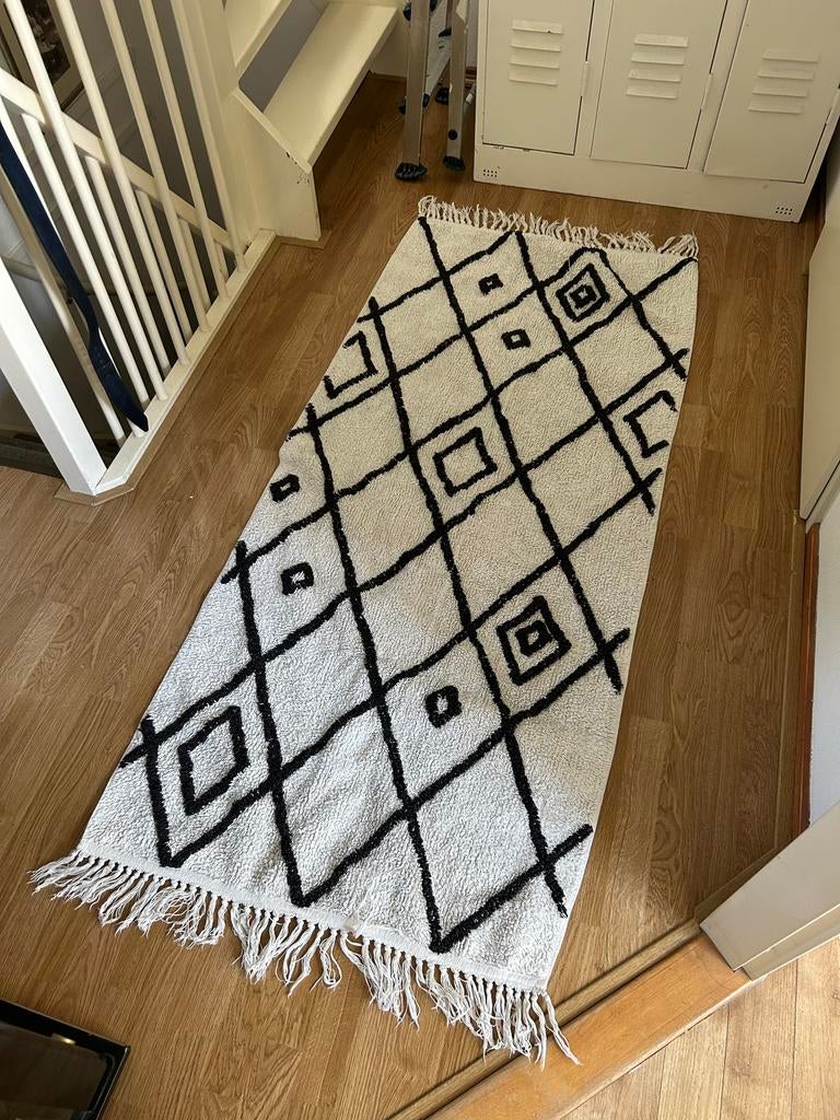 Vloerkleed, 100 tot 150 cm, Wit, Zo goed als nieuw, Rechthoekig