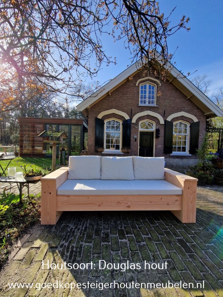 Super mooie tuinbank van hout op maat, Niet ingevuld, Meer dan 8 zitplaatsen, Nieuw, Ophalen of Verzenden