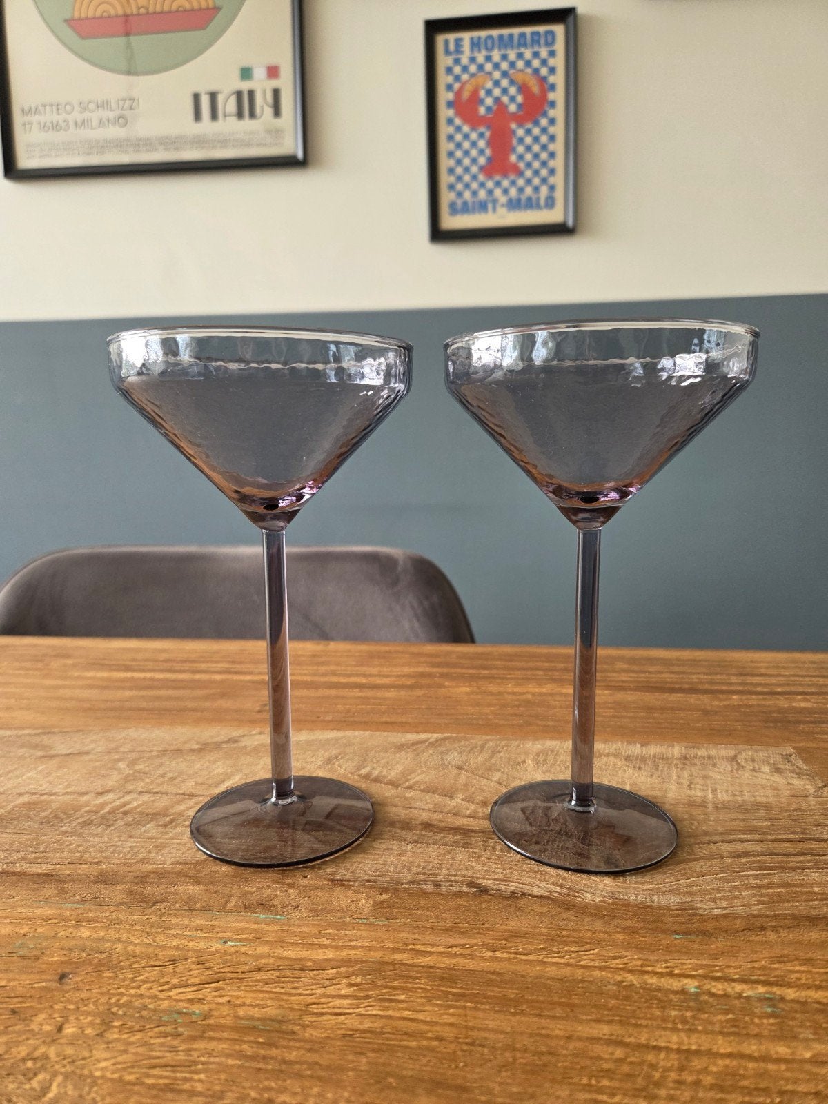 Nieuwe Brût Homeware grijze cocktailglazen (set van 2), Glas of Glazen, Overige merken, Nieuw, Ophalen of Verzenden