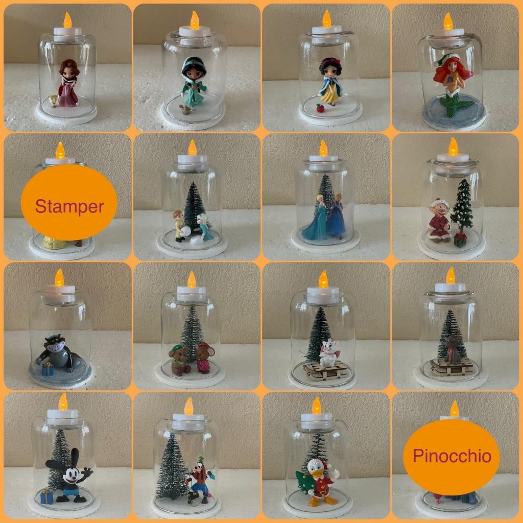 waxine theelicht houders stolpen met Disney figuren, Verzamelen, Disney, Ophalen of Verzenden, Overige figuren, Zo goed als nieuw