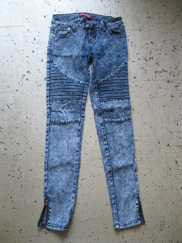 maat M, (38) 1 MISSRJ heup spijkerbroek donkerblauw, stretch, Miss RJ, Blauw, Ophalen of Verzenden, W30 - W32 (confectie 38/40)