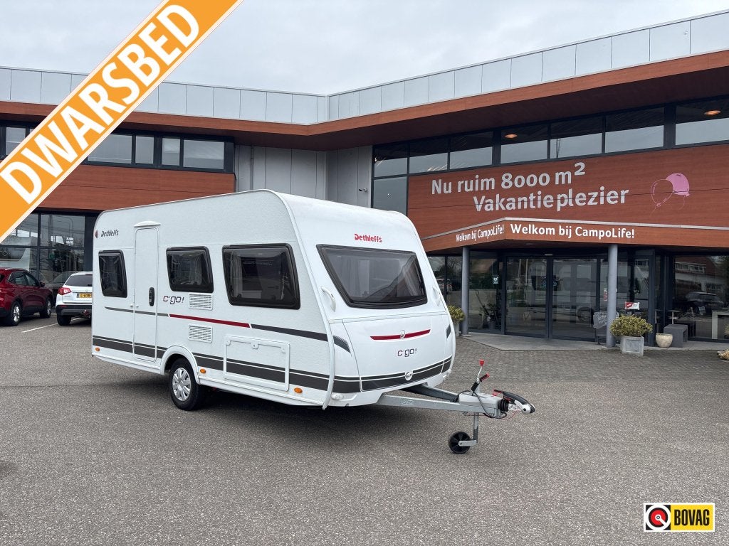 Dethleffs C'Go 415 QL NIEUWSTAAT EN NIEUWE TENT, Caravans en Kamperen, Caravans, Schokbreker, 750 - 1000 kg, Dethleffs, Dwarsbed