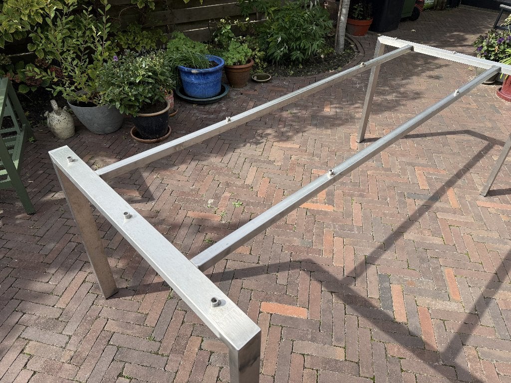 RVS tafel onderstel, Huis en Inrichting, Ophalen, Gebruikt, 200 cm of meer, 50 tot 100 cm