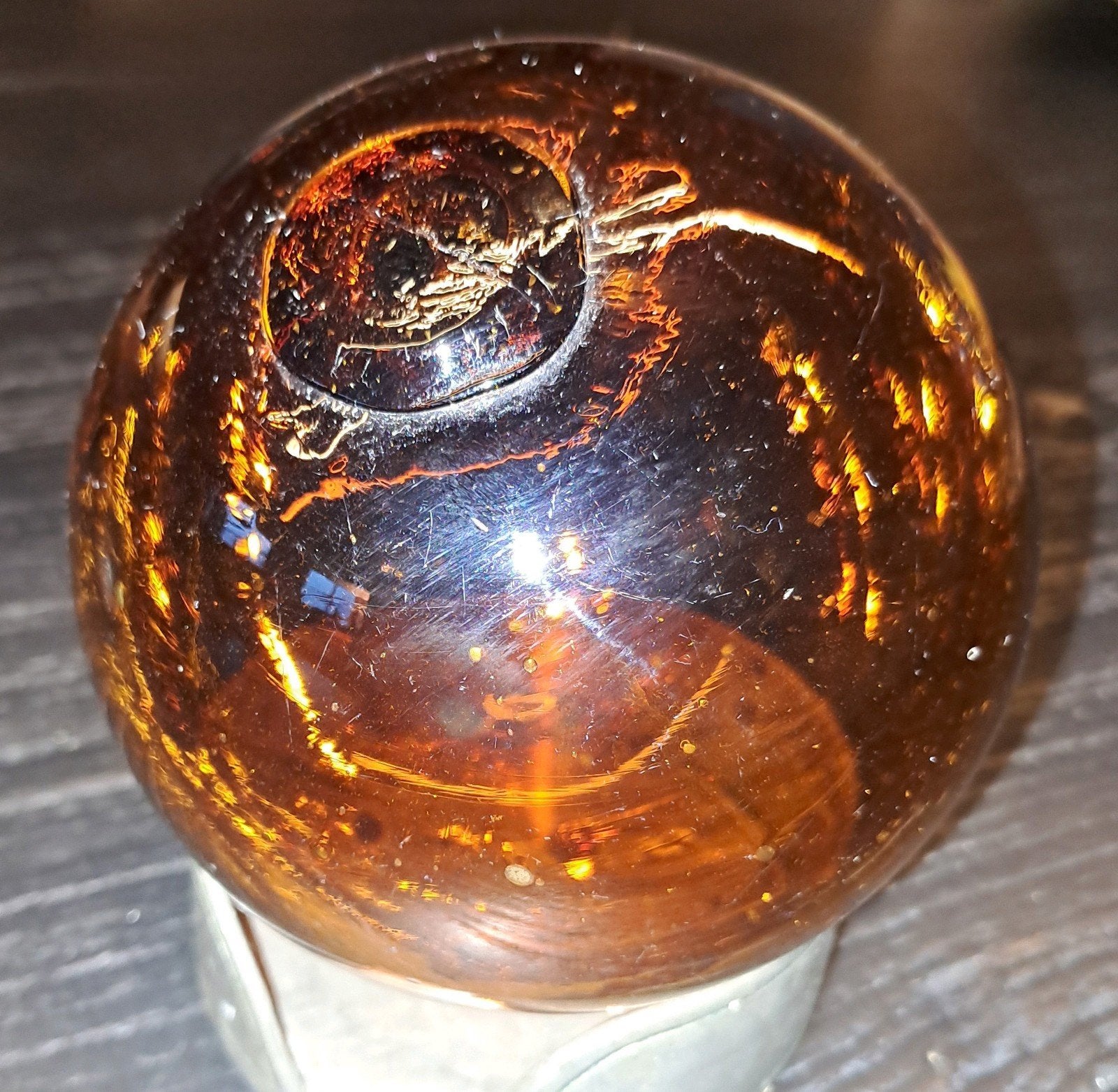 Decoratieve Oude Glazen Bol - Amberkleurig, Ophalen