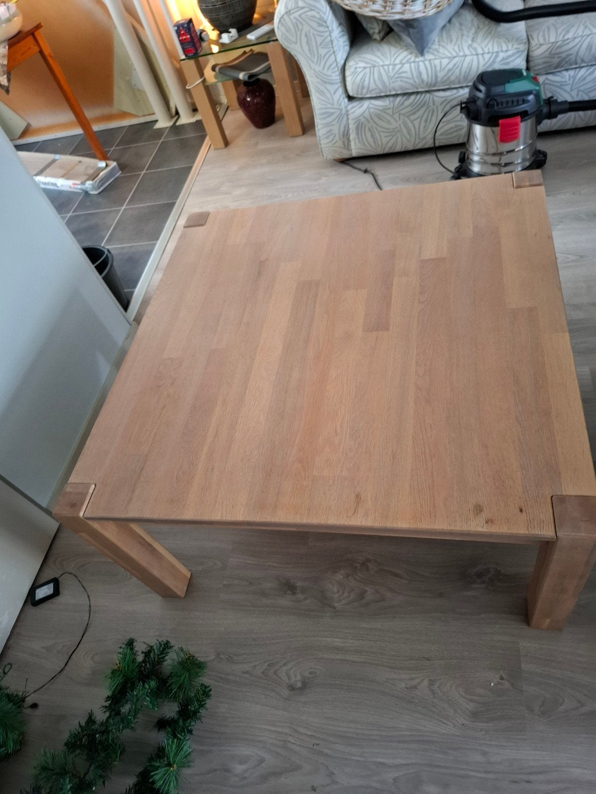Eiken salontafel, Huis en Inrichting, Tafels | Eettafels, Ophalen, Vierkant, 100 tot 150 cm, 50 tot 100 cm