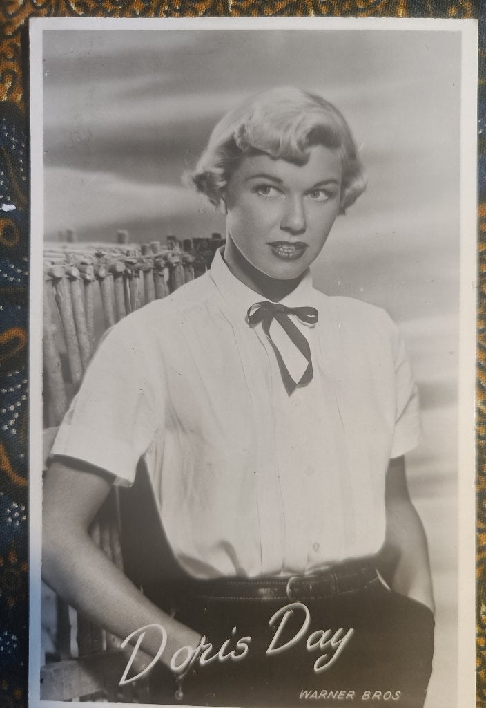DORIS DAY ANSICHTKAART 3 KAART FOTO VINTAGE retro, Verzenden, 1940 tot 1960, Ongelopen, Sterren en Beroemdheden