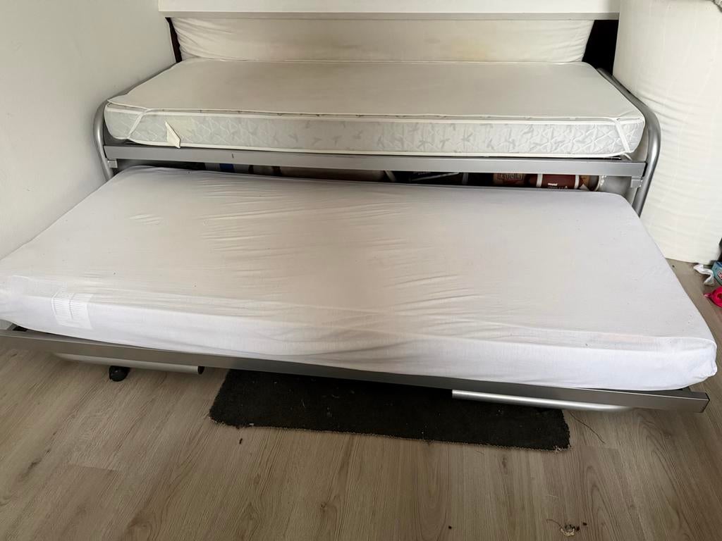 Onderschuif bed set, Ophalen, Tweepersoons, Hout