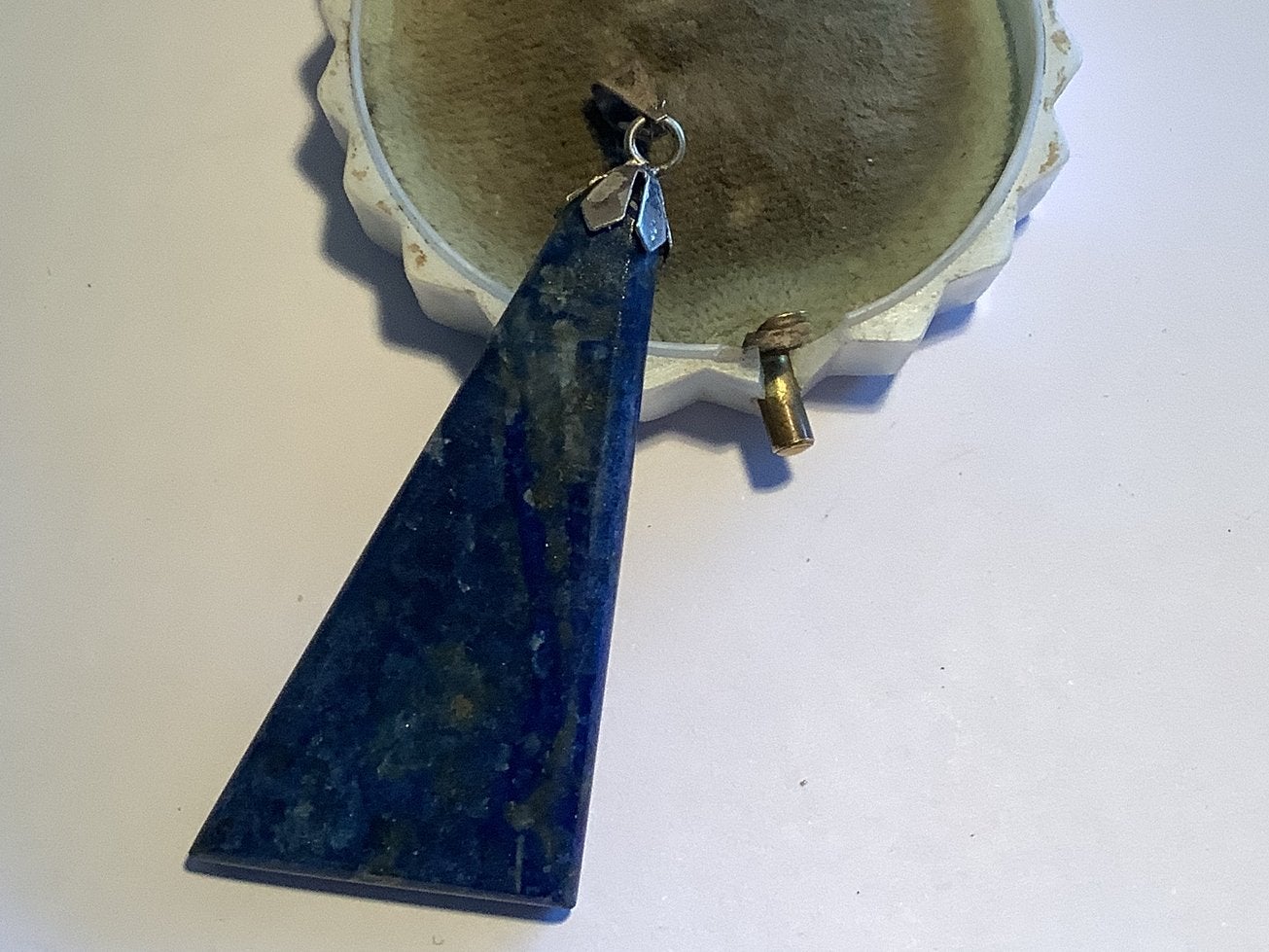 GROTE 925 ZILVER MET LAPIS LAZULI EDELSTEEN HANGER, Verzenden, Zilver, Hanger, Met edelsteen