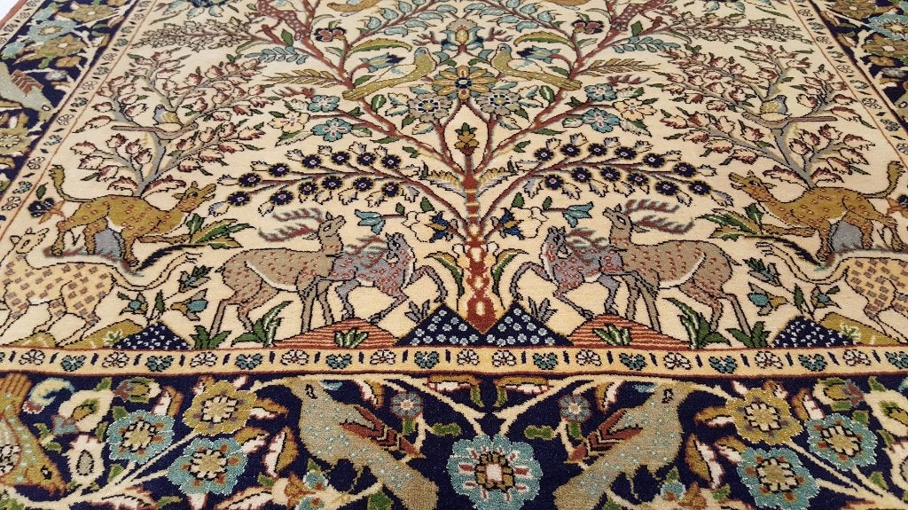 Perzisch tapijt isfahan 192 x 135/Kleed/Kelim/Loper/50% sale, 100 tot 150 cm, Www.simatapijten.nl, Beige, Ophalen of Verzenden