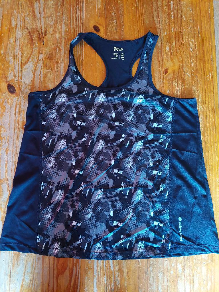 Sporttop, singlet, Crivit L, Kleding | Dames, Sportkleding, Gedragen, Hardlopen of Fietsen, Maat 42/44 (L), Zwart, Ophalen of Verzenden