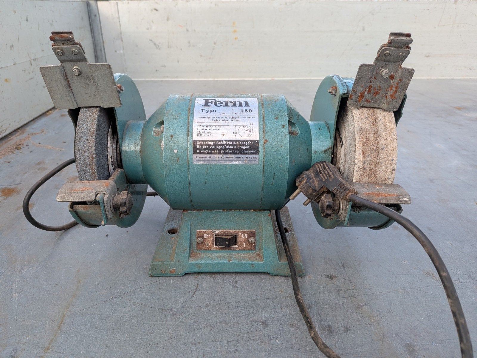 Ferm slijpmachine - Type 150 - Dubbele slijpsteen, Ophalen
