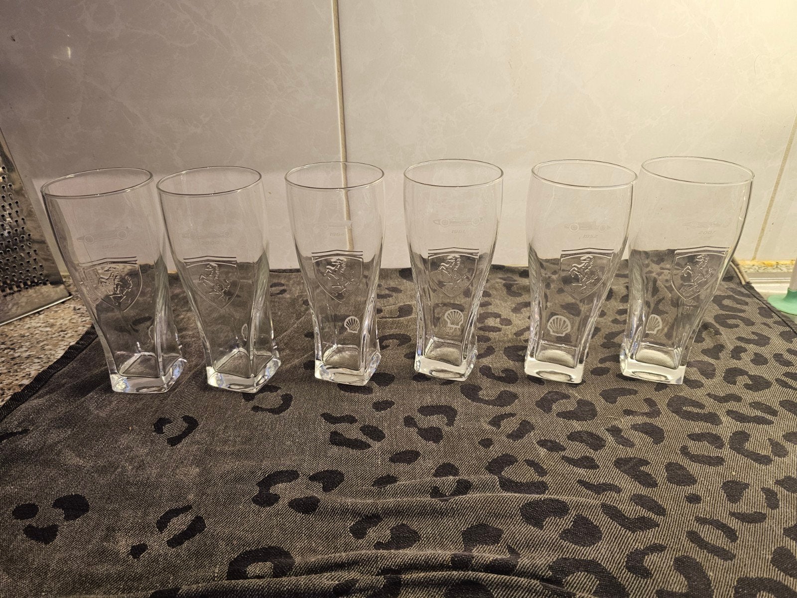 Set van 6 Ferrari Shell glazen - Limited Edition, Ophalen, Zo goed als nieuw, Overige merken, Glas