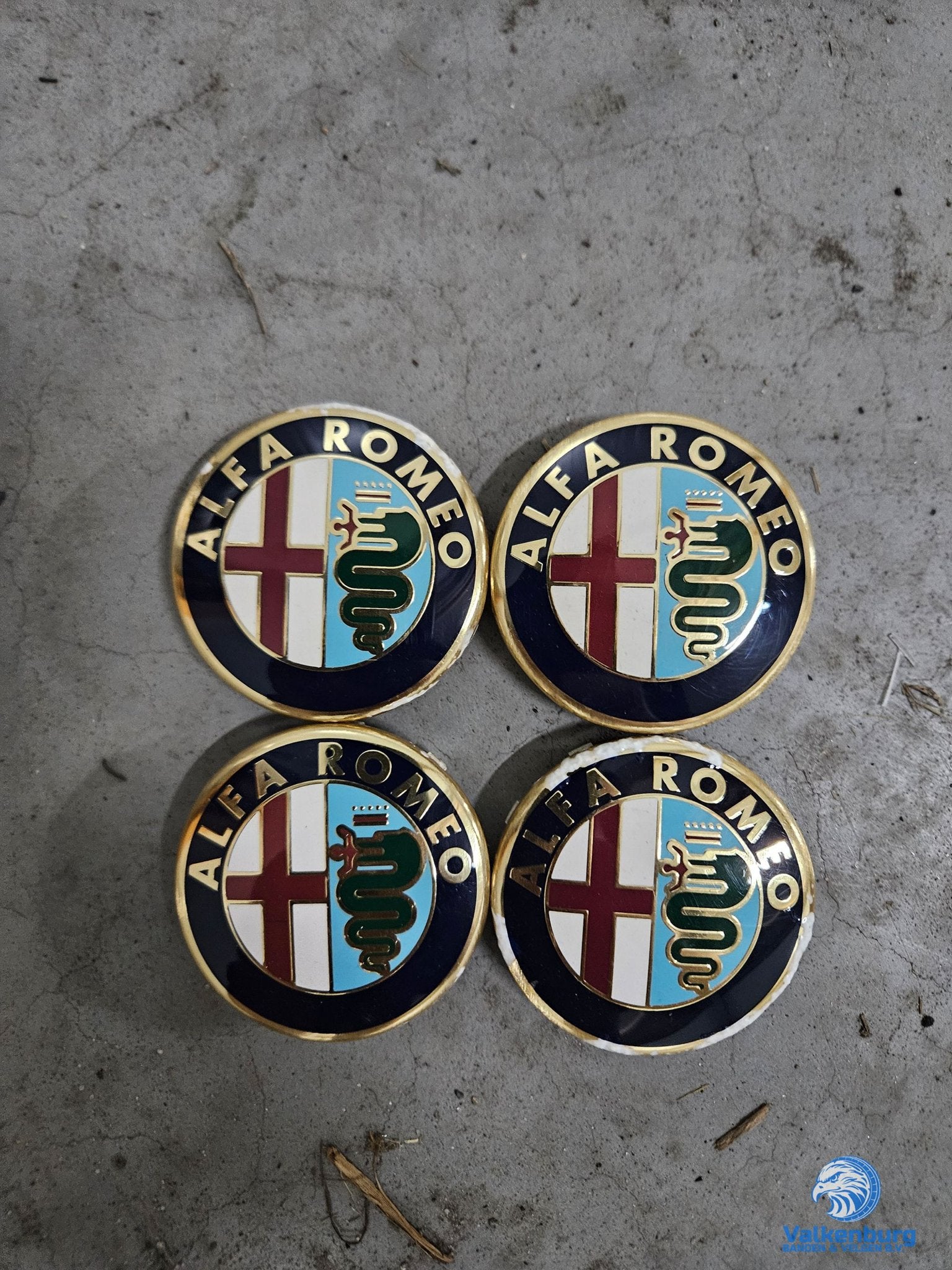 ORIGINELE Alfa Romeo naafkap naafdop set goud kleur, Gebruikt, -, Verzenden, -