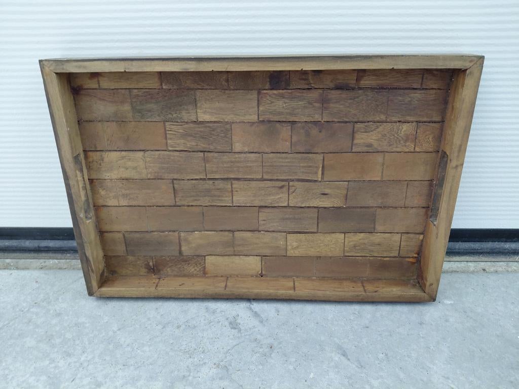Houten dienblad met mozaïek patroon, Ophalen of Verzenden, Nieuw, Rechthoekig, Hout