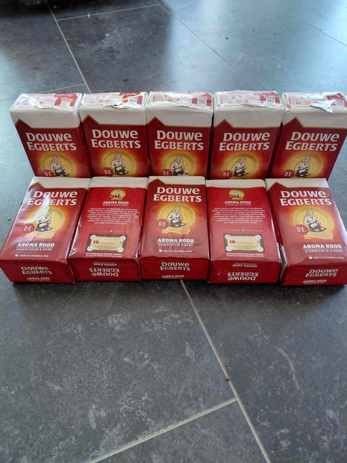 10 stuks Douwe Egberts filter koffie 250 gram per stuk, Ophalen