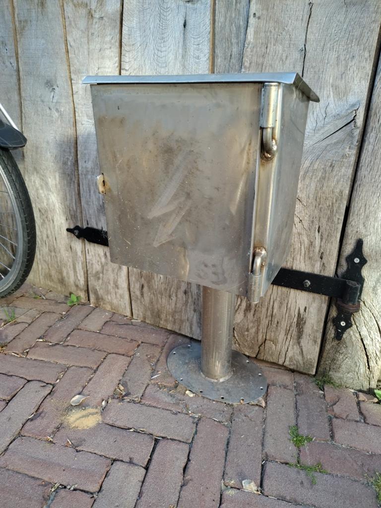 RVS walstroom meterkast afm inwendig 22,5 cm breed, hoog 27, Ophalen of Verzenden, Minder dan 1 meter, Parasolvoet