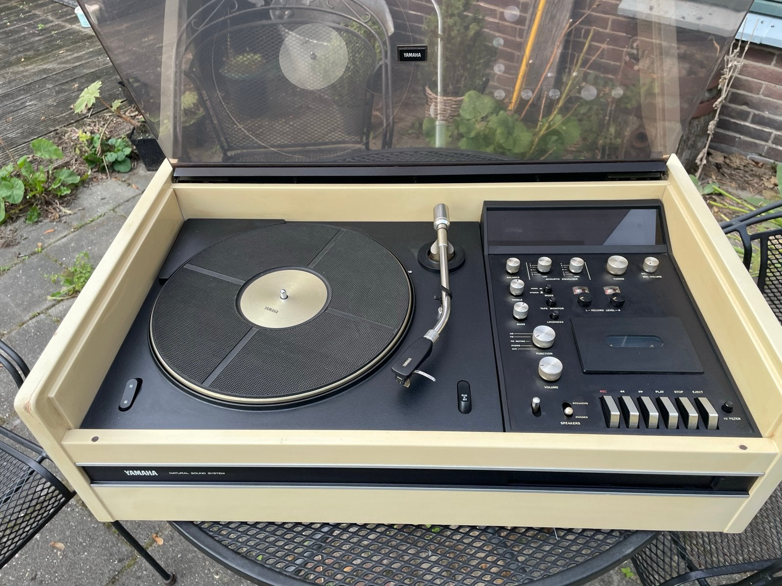 Vintage Yamaha MS-5B Platenspeler met Cassettedeck, Audio, Tv en Foto, Ophalen, Gebruikt, Platenspeler, Overige merken