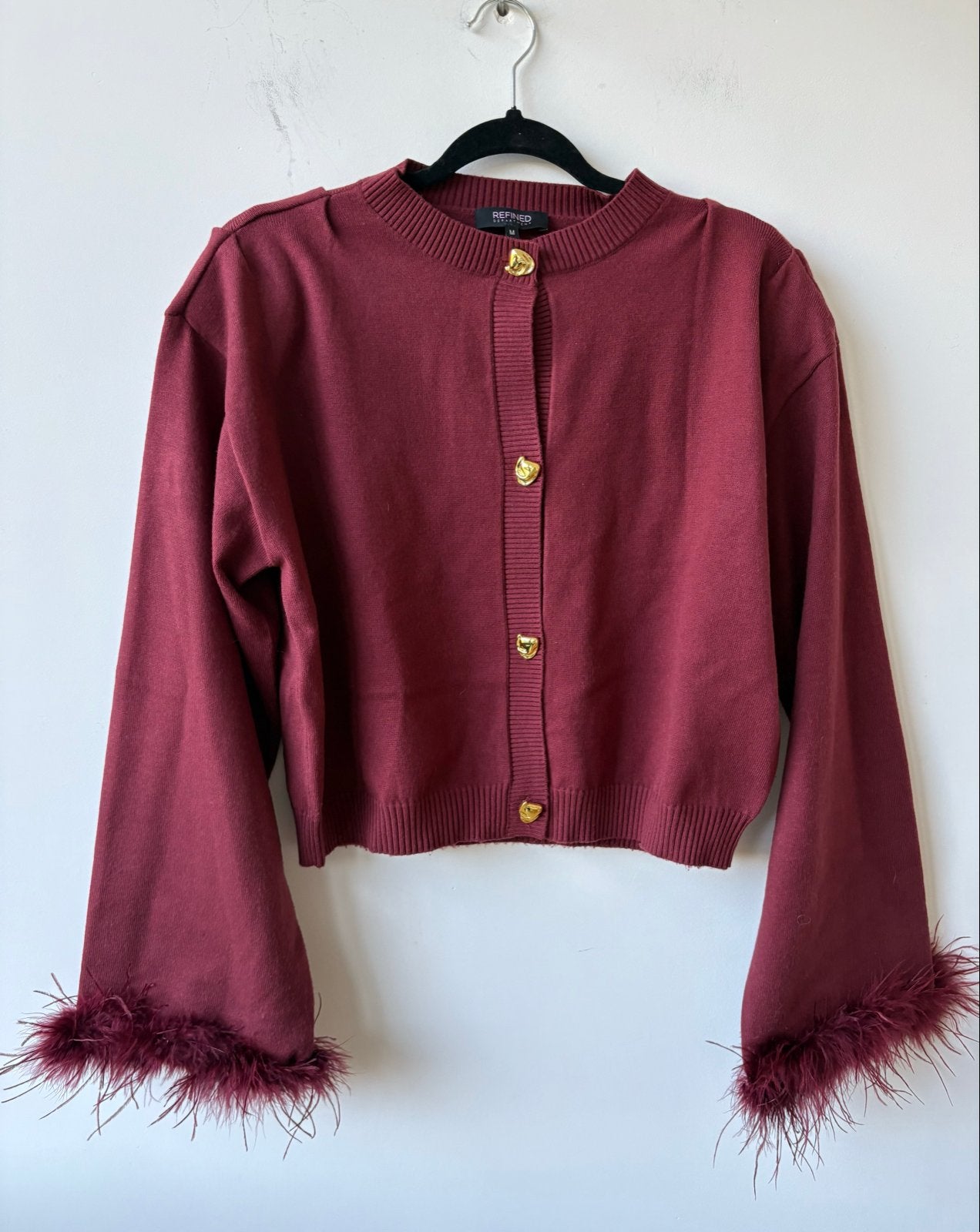 Refined Department Bordeaux Rood Vest met Gouden Knopen, Ophalen of Verzenden, Zo goed als nieuw, Maat 38/40 (M), Rood