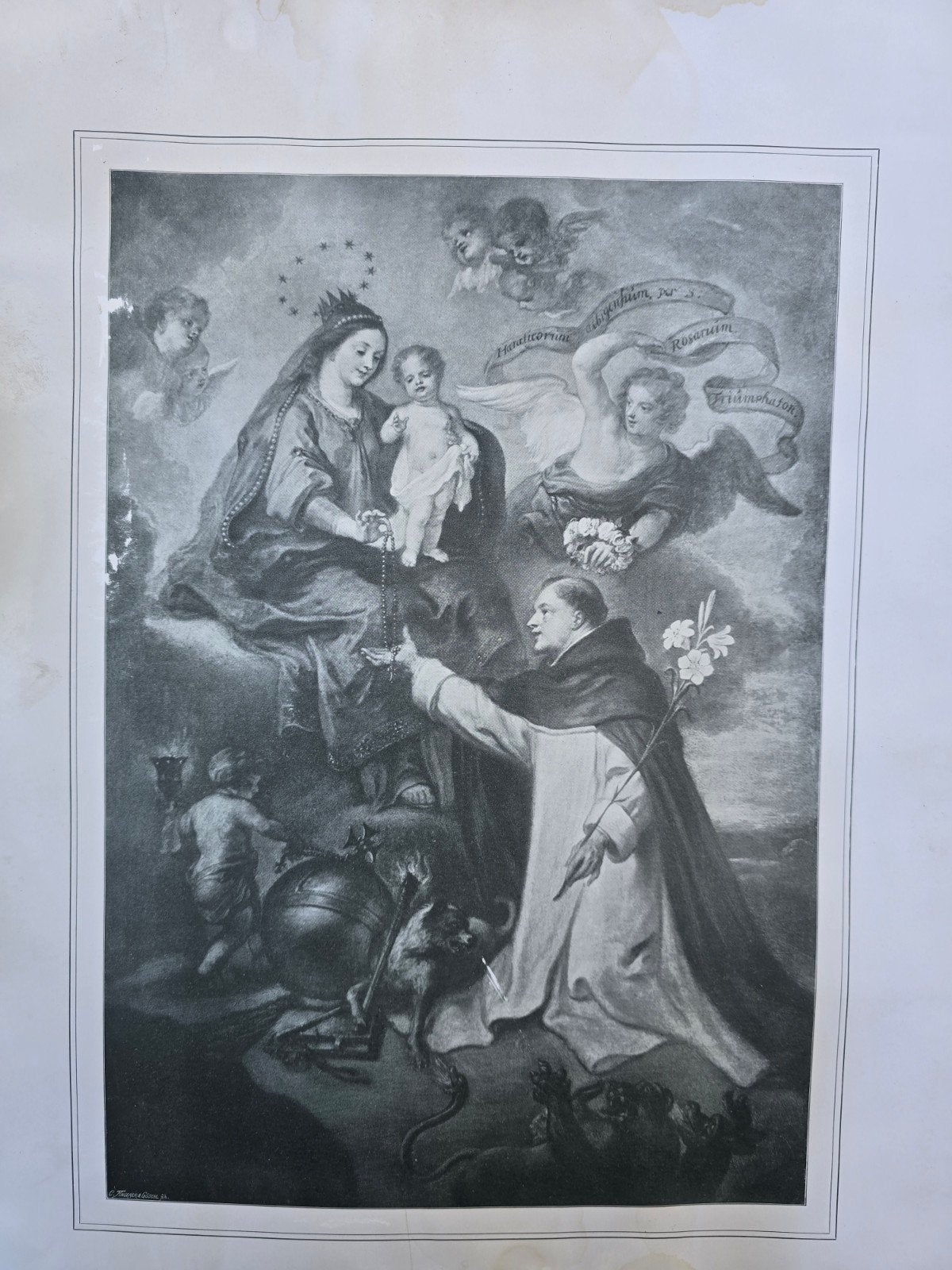 Antieke H. Dominicus prent – C. Fingerer & Göschl – ca. 1880, Ophalen of Verzenden, 55 cm, 40 cm, 1800 - 1899